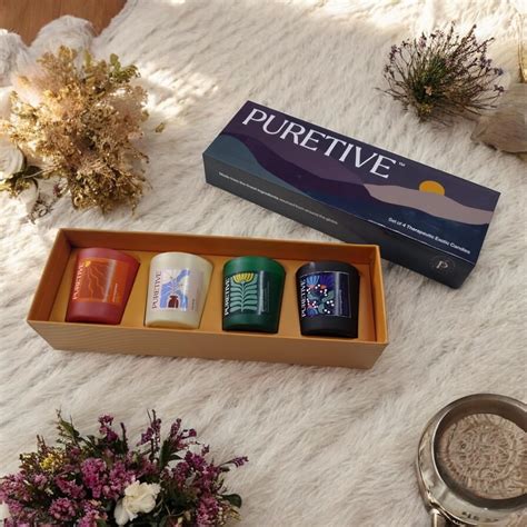 PURETIVE Serene Collection | 4 Mini Candles Gift Set | Home Decor ...