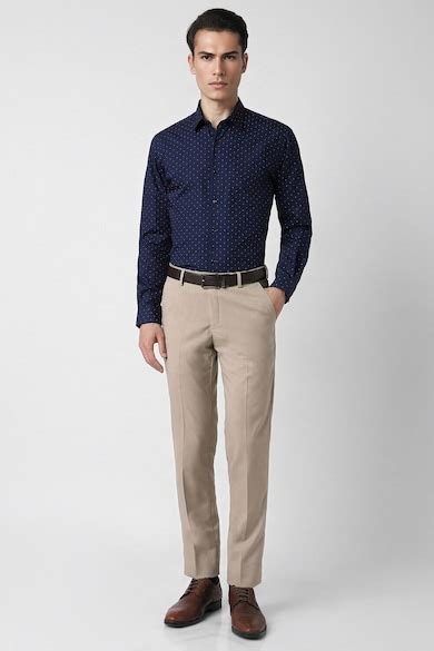 Buy Men Navy Slim Fit Full Sleeves Formal Shirt Online - 39628242 ...