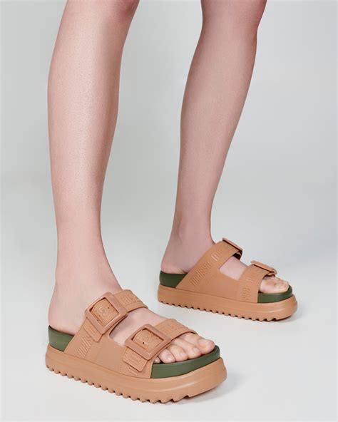 Buy Melissa Shoes Online | Beige Green Platform Slip-Ons | Comfortable ...
