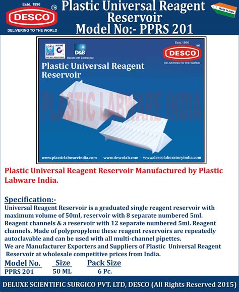 Plastic Universal Reagent Reservoir - Manufacturers, Vendors & Exporter ...