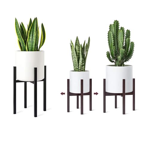 Buy Mkono Stand Mid Century Tall Metal Pot Stand and Adjustable Indoor ...