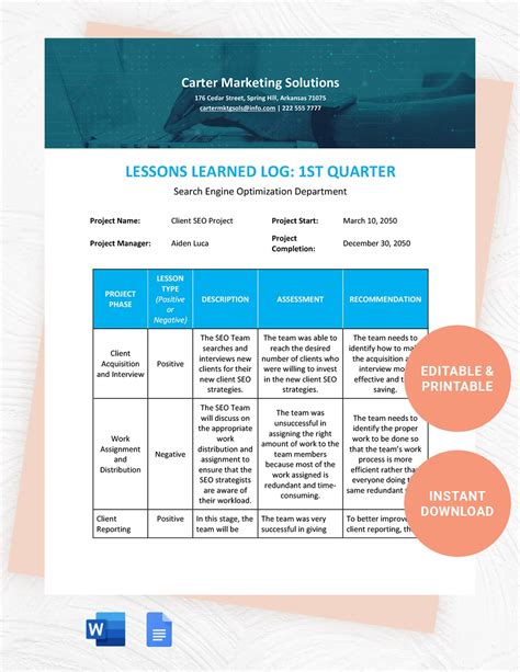 Image result for Lesson Learned Report