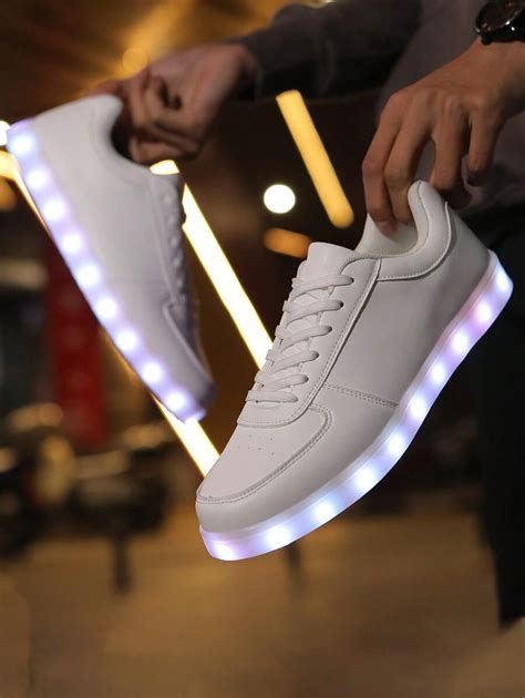 1 Pair Unisex Lace Up Low Top LED Light Up Casual Sneakers, Leisure ...