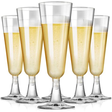 SUREHOME Plastic Champagne Flutes Plastic Champagne Glasses Disposable ...