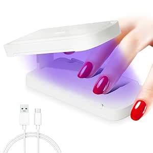 Funfe Mini Led Nail Lamp - Small Gel Nail Polish Curing Light,15W USB ...