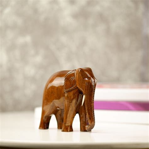 Buy Wooden Elephant Tabletop Showpiece – Sowpeace