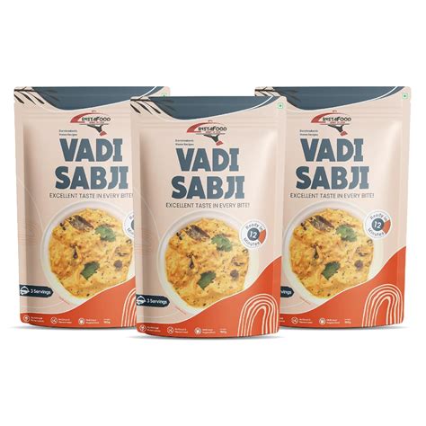 INSTAFOOD Vadi Sabji | Ready to Cook Meal | 3-4 Servings Each | Pack of ...