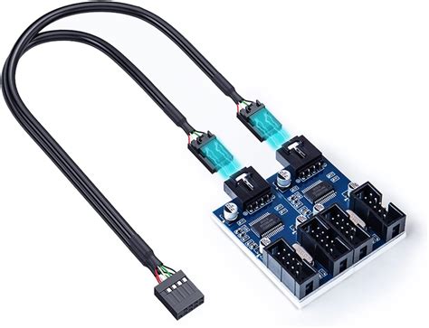Buy Nest Warehouse 9Pin USB Header Splitter Male 1 to 4 Female ...