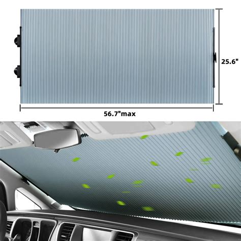 SEINECA Car Retractable Windshield Sun Shade - Blocks UV Rays Sun Visor ...