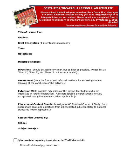 Image result for Example Lesson Plan Template