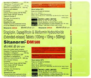 Sitanorm Dm 500 Tablet 15: Uses, Side Effects, Price & Substitutes