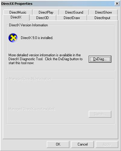 Microsoft DirectX Control Panel 的图像结果