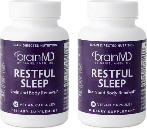 Amazon.com: Dr Amen BrainMD Restful Sleep - 60 Vegan Capsules, Pack of ...