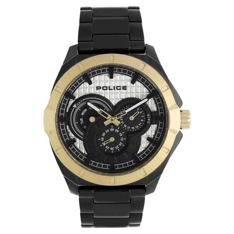 Buy Online Police Quartz Multifunction Champagne Dial Stainless Steel ...