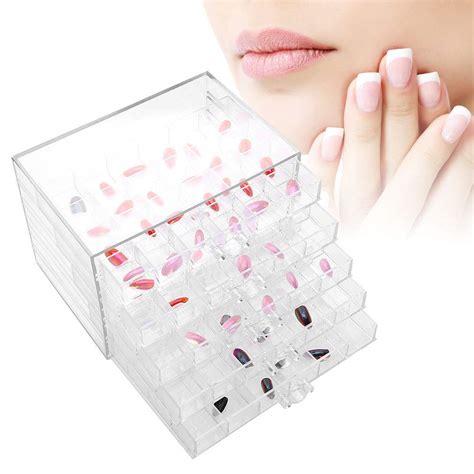 Nail Art Storage Box, Nail Decoration Storage Box, 120 Grids Nail ...