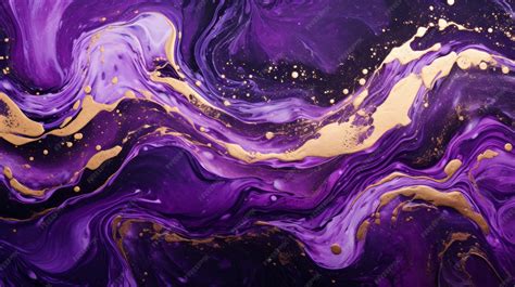 Premium AI Image | An abstract painting with gold and purple colors
