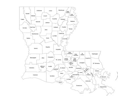 Printable Louisiana Parish Map
