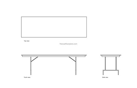 Folding Table, AutoCAD Block - Free Cad Floor Plans