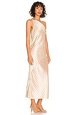 Weekend Stories Philamena Stripe Midi Dress in Pink & Ivory Stripe ...