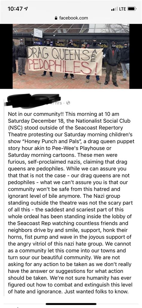 Neo-Nazi (NSC) protest outside Seacoast Rep (Saturday) in Portsmouth ...