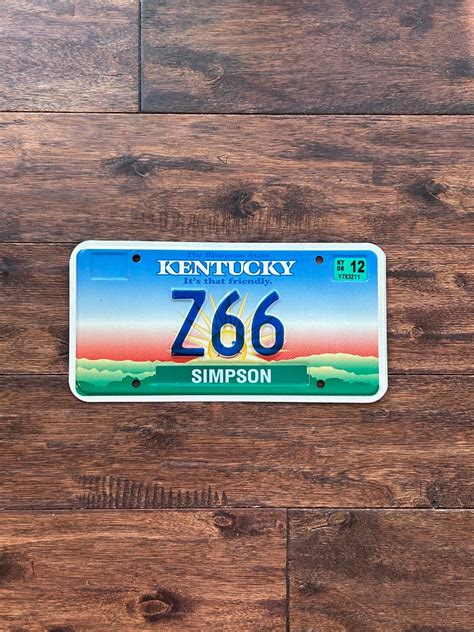 License Plate Kentucky Simpson County Vanity, Kentucky License Plate ...
