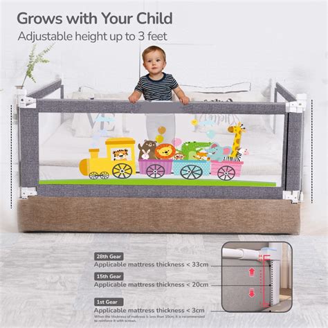 Safari Bed Rail for Baby Easy Install, Anti-Fall Safeguard for Toddler ...