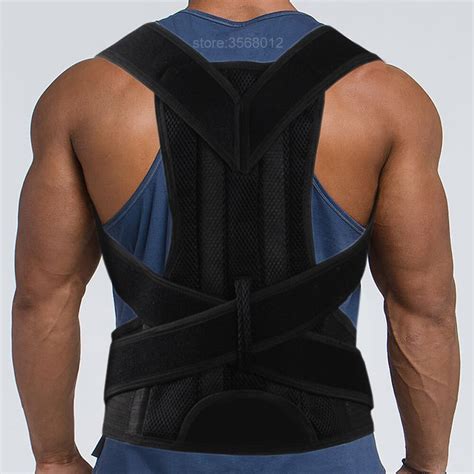 Adjustable Strap Back Belt Posture Corrector Men Shoulder Corset ...