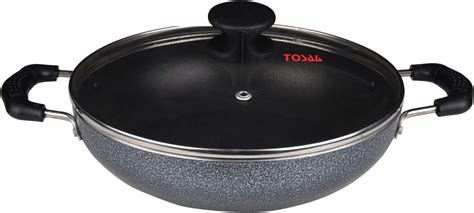 Buy Tosaa Non-Stick 2 L Kadhai with Glass Lid, 24 cm (Induction and Gas ...