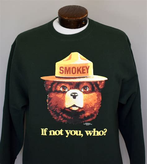 Vintage 90s Smokey Bear Heavyweight Sweatshirt By Fruit of The Loom ...