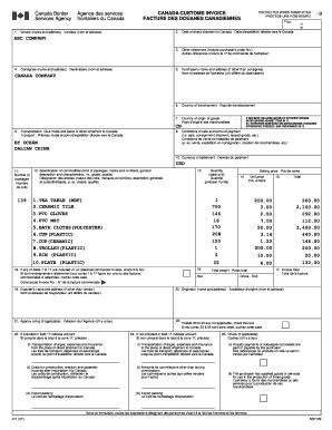 CANADA BCUSTOMS INVOICEb FACTURE DES DOUANES Bb - Member Valueway ...