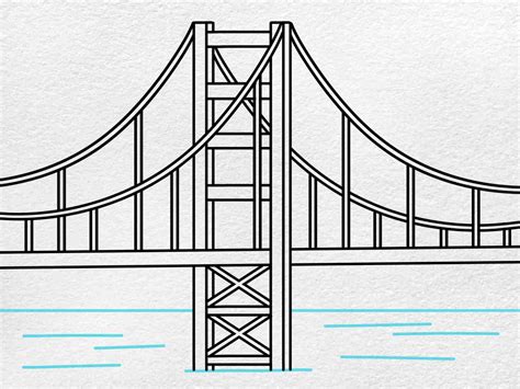 Golden Gate Bridge Drawing Step By Step