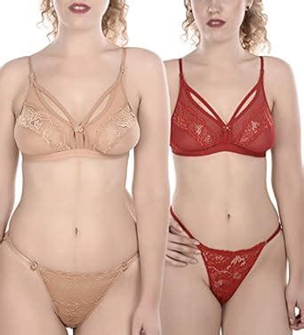 Buy FIMS - Fashion is my style Women Cotton Lycra Net Bra Panty Set for ...