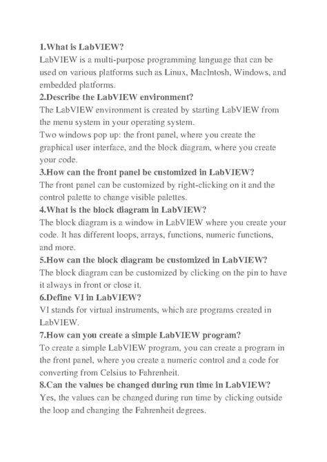 Viva question for labview - 1 is LabVIEW? LabVIEW is a multi-purpose ...