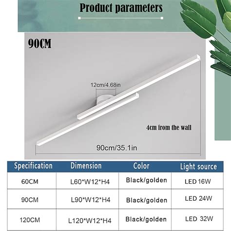 Minimalist Ceiling Light Long Strip Semi Flush Mount Ceiling Lamp ...