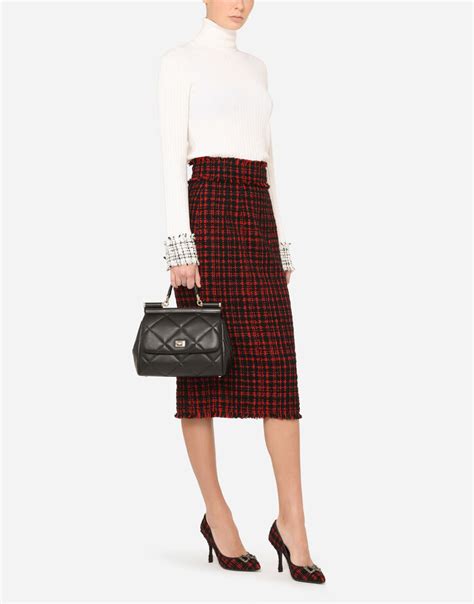 Wool turtle-neck sweater with tweed cuffs