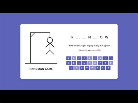 Hangman Game Using HTML and JavaScript 的图像结果