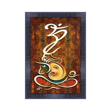 pnf Ganesh Wall Painting Synthetic frame-6468(10 * 14inch,Multicolour ...