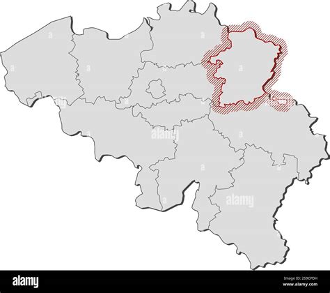 Map of Belgium with the provinces, Limburg is highlighted by a hatching Stock Vector Image & Art ...