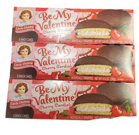 Little Debbie Be My Valentine Cherry Cordial 3 pack, 8 cakes per box ...