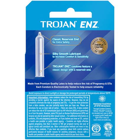 Trojan ENZ Lubricated Latex Condoms | Cirilla's