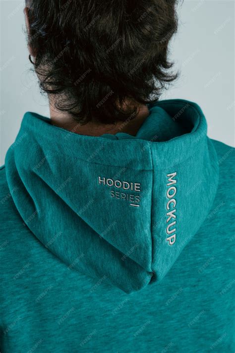 Man Wearing Sweatshirt Mockup Psd