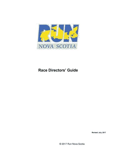 Fillable Online Race Directors' Guide - Run Nova Scotia Fax Email Print ...