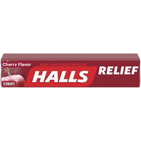 HALLS, Cherry Flavor Cough Drops, 9 Drops - Walmart.com