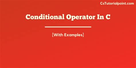 Image result for Conditional Operator with Example