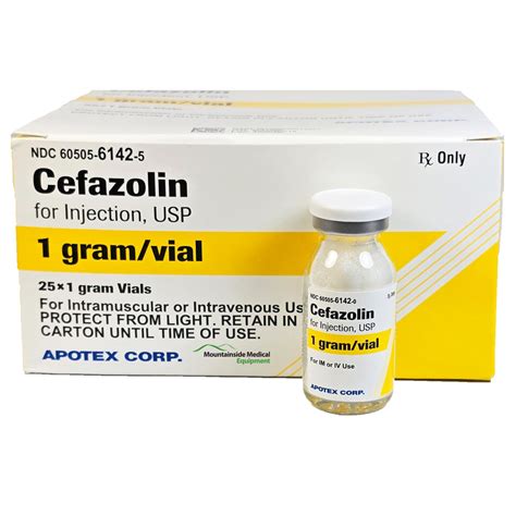 Cefazolin Sodium for Injection 1 gram Powder Vials by Apotex 25/Pack ...