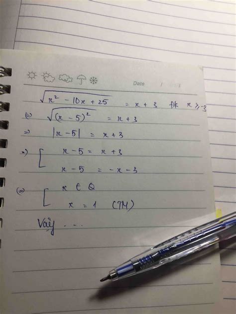 Giải phương trình căn (x^2-10x+25)=x+3 - Lan Nhuận