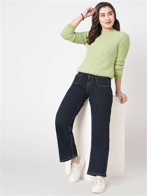 Buy Women Marine Wide Leg Jeans | Kraus Jeans