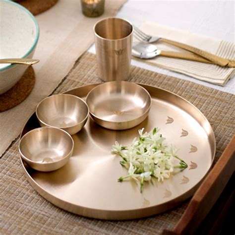 Kansa Dinner Set | Tulsi Kansa Platter | Pure Kansa Thali Set – Studio ...