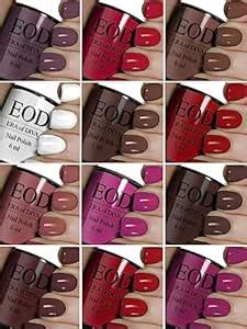 Buy EOD 6ml each Glossy Shine Long Lasting Nail Polish Paint Set of 12 ...