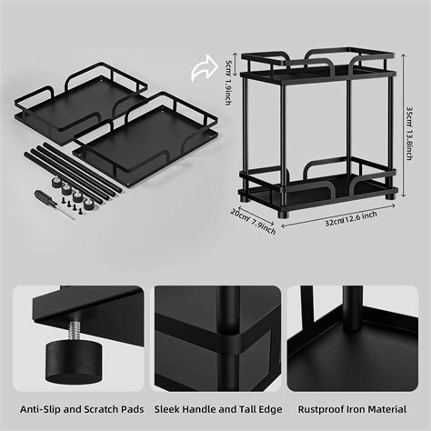 Buy Sekepingo 2-Tier 100% Metal Sturdy Standing Bathroom Countertop ...